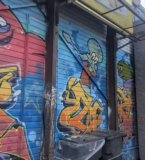 Squidward graffiti in Toronto